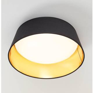 Sort-gylden tekstil loftlampe Ponts med LED’er