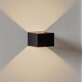 SLV LED-væglampe Logs In, sort/hvid, aluminium, bredde 10 cm
