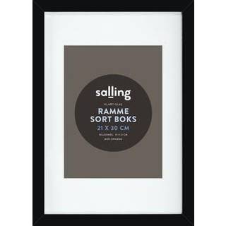 Sort passepartout ramme m. glas - 21x30 cm