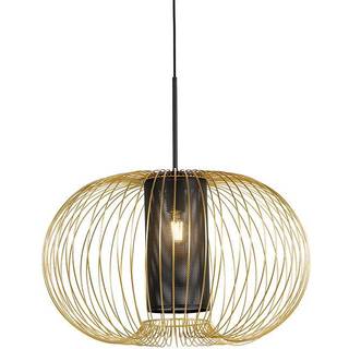 Design hængende lampe guld med sort 60 cm - Marnie