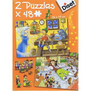 Pinocchio og Gullivers rejse - 2x 48 brikker