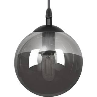 Pendellampe Glassy, sort, grafit, glas, Ø 14 cm, E14
