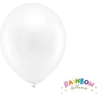 100 stk. Hvide metalliske regnbueballoner, 30 cm - Perfekt til festlige lejligheder