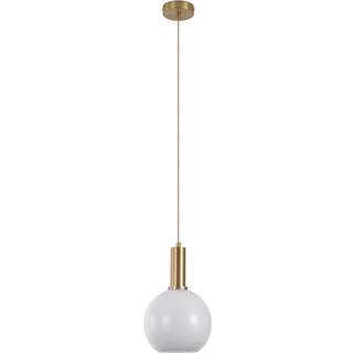 Pendel Pendel i kugleformet hvidt glas og messingfatningn150 cm stofledning Pære: E27/40W - 6406210