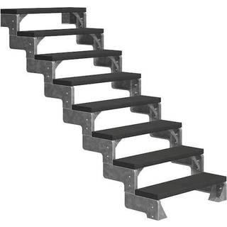 DOLLE Gardentop terrassetrappe med Trimax, antracit - 8 trin