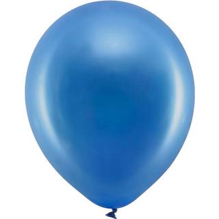 10 stk. Latexballoner royal blå metallic 12" – Perfekt til fest og helium, 7-10 timers holdbarhed