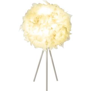 Katunga 3-fods bordlampe med ægte fjer