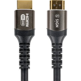 SiGN Premium HDMI 2.1 til HDMI 2.1 kabel 8K, 0.5m - Sort