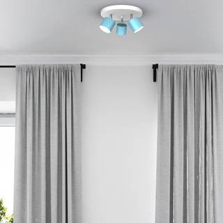 Loftspot Cloudy med 3 lyskilder, rund, blå
