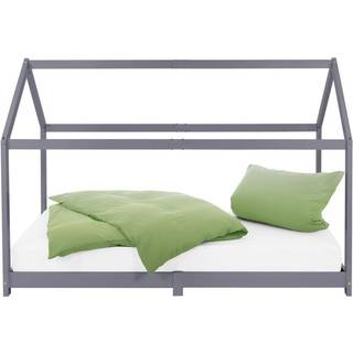 ML Design COT 90x200cm med tag og slattedramme, lysegrå, boligblå til piger og
