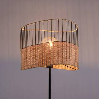 Reed gulvlampe i træ og metal