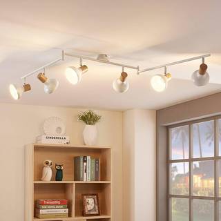 Lindby Fridolin loftspot, 160 cm, 6 lyskilder, hvid, metal
