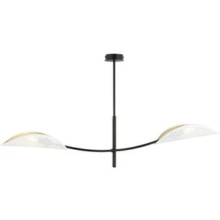 Loftlampe Lotus, sort/hvid/guld, 2 lyskilder