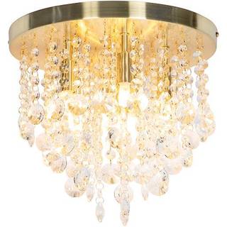 Klassisk loftslampe guld med glas - Medusa