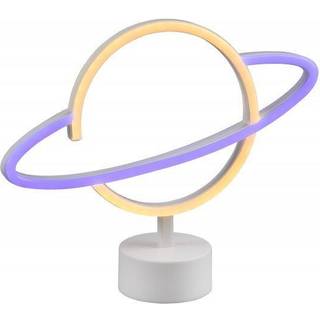 Neon Bordlampe Gul med Blå Inkl. LED - Planet