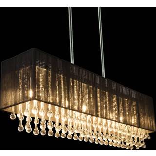 Bagana LED-hængelampe af metal, glas og silke