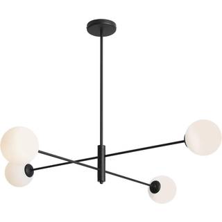 Loftlampe 1090PL_L1, 4 lyskilder, sort