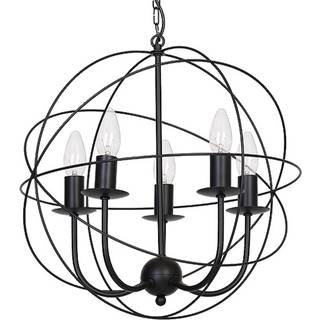 Lysekrone Globe med 5 lyskilder, sort