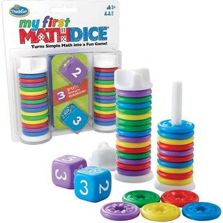 Think Fun My First Math Dice: Byg tælle- og tidlige matematikfærdigheder til børn fra 3 år med 3 spil og farverige tællechips