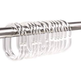 QULABLE 24 PCS Bruser gardin ringer plast bruser gardin kroge c-formede ringe krog h?nger bad draper loop clip glide badev?relse bruser vindue st
