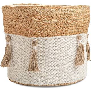 Crane Baby Boho Safari Nursery Decor Baby Opbevaringsbeholder Bomuld & Jute Sammenklappelig stofkurv Organizer 13X12 Jute 13 X 12 Tommer Beige