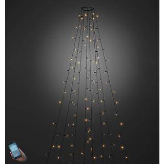 Konstsmide Christmas App-styret udendørs LED-trækappe 560-flg. Baummantel, dæmpbar, Sort, Plast