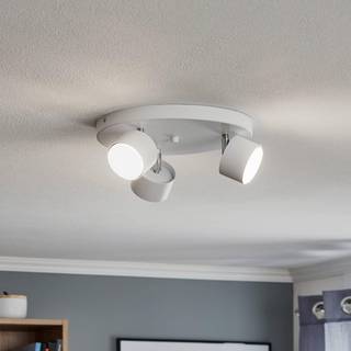 Loftspot Cloudy med 3 lyskilder, hvid rund