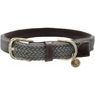 Kentucky Plaited Nylon Dog collar - Grå - M/L 58 cm