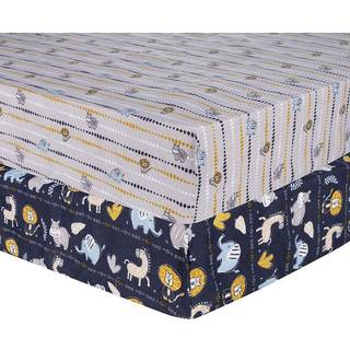 Sammy & Lou Pine Fox 2-pack mikrofiber monteret krybbe lagner s?t passer til standard krybbe madras 28 in x 52 in; Fuldt elastisk