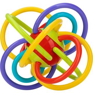 Nuby partier en sløjfer sensorisk flerfarvet teether og baby rattle legetøj - 3 måneder - baby tænder legetøj