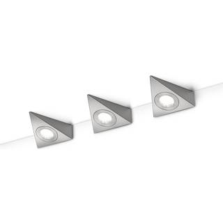 Ecco LED-underskabsbelysning, sæt med 3, nikkel