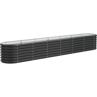 plantekasse 260x40x36 cm pulverlakeret stål antracitgrå