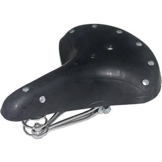 Vintage Cykelsadel i Ægte læder - 3x Fjedrer - Sort