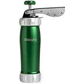 Marcato Atlas Deluxe Biscuit Maker Press lavet i Italien inkluderer 20 cookie -diskformer grøn