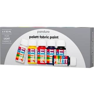 Fabric Paint set 6×50 ml, tekstilfarver i basisfarver til lyst stof