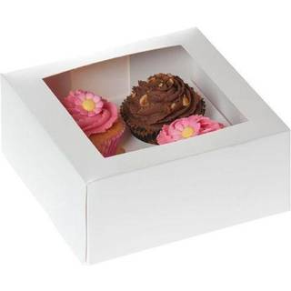 House of Marie - Kageboks til 4 Cupcakes Hvid, 2stk.