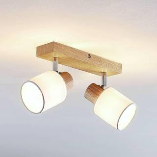 Lindby Wanessa loftspot, 39 cm, 2 lyskilder, træ, hvid, E14