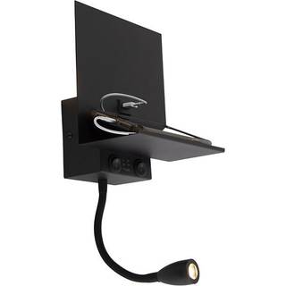 Moderne væglampe sort med USB og fleksibel arm - Flero