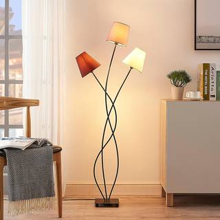 Lindby Melis gulvlampe, 130 cm, 3 lyskilder, tekstil