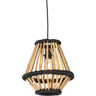 Oriental Pendellampe Bambus med Sort 32 cm - Evalin
