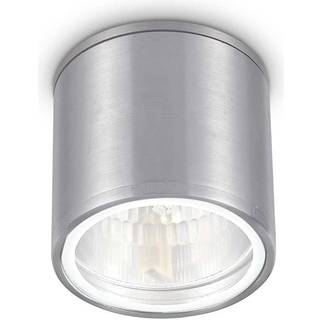 Ideallux Ideal Lux loftlampe Gun, aluminiumgrå, IP44, GU10 dæmpbar, Aluminium/grå/zink, Badeværelse, Aluminium