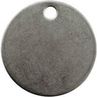 Mærkeskilt Ø32 mm rustfrit stål med Ø4 mm hul (50 stk)