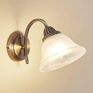 Lindby væglampe Mialina, 20 cm, antik messing, metal, glas