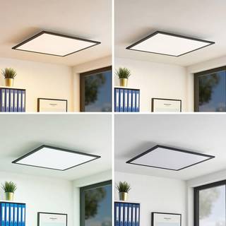 Lindby LED-panel Nelios, 62 x 62 cm, CCT, sort, metal