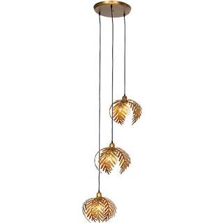 Vintage pendellampe guld rund 3-lys - Botanica