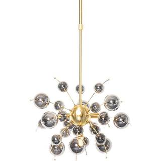 Design pendellampe messing med røgglas 4-lys - Explode