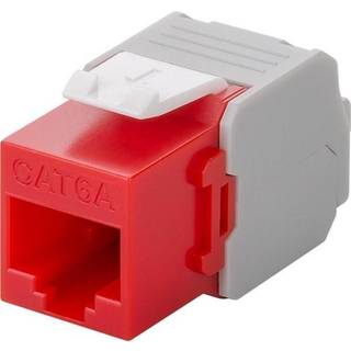 CAT 6a  RJ45 Stik, ikke afskærmet, rød-hvid