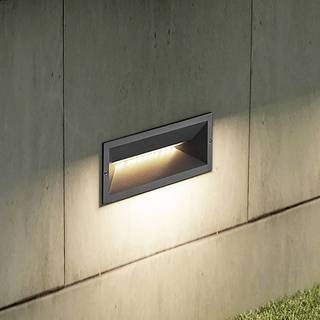 Lucande LED-vægindbygningslampe Jaano, antracit, aluminium, IP65
