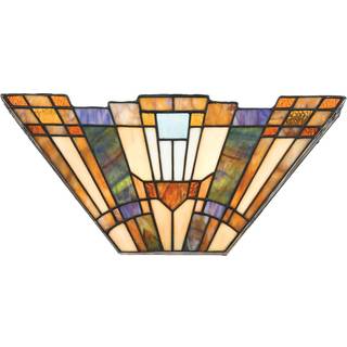 Inglenook væglampe, farverigt glas
