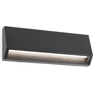 Must udendørs LED-væglampe, kantet, bredde 21,7 cm